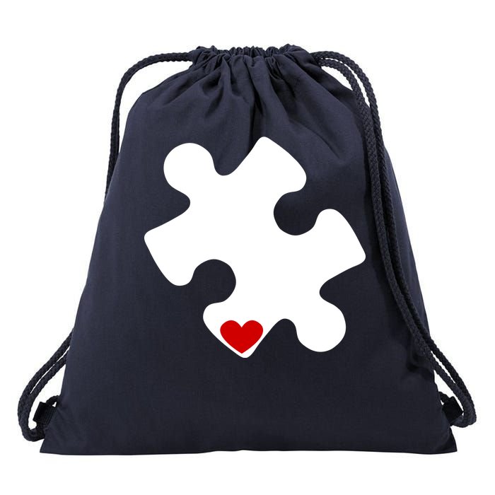 Autism Puzzle Heart Piece Drawstring Bag