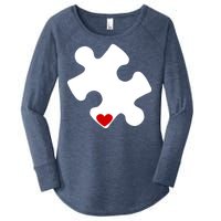 Autism Puzzle Heart Piece Women's Perfect Tri Tunic Long Sleeve Shirt