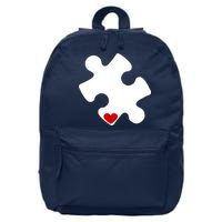 Autism Puzzle Heart Piece 16 in Basic Backpack