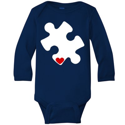 Autism Puzzle Heart Piece Baby Long Sleeve Bodysuit