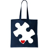 Autism Puzzle Heart Piece Tote Bag