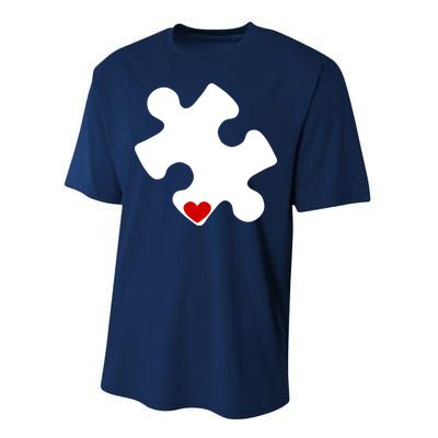 Autism Puzzle Heart Piece Performance Sprint T-Shirt