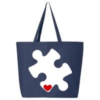 Autism Puzzle Heart Piece 25L Jumbo Tote