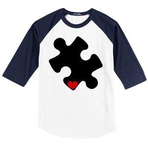 Autism Puzzle Heart Piece Baseball Sleeve Shirt