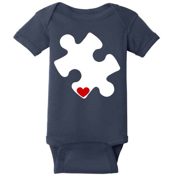 Autism Puzzle Heart Piece Baby Bodysuit