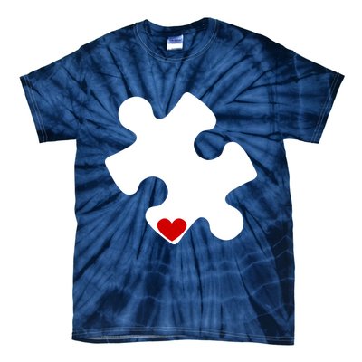 Autism Puzzle Heart Piece Tie-Dye T-Shirt