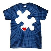 Autism Puzzle Heart Piece Tie-Dye T-Shirt