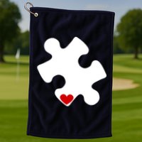 Autism Puzzle Heart Piece Golf Towel