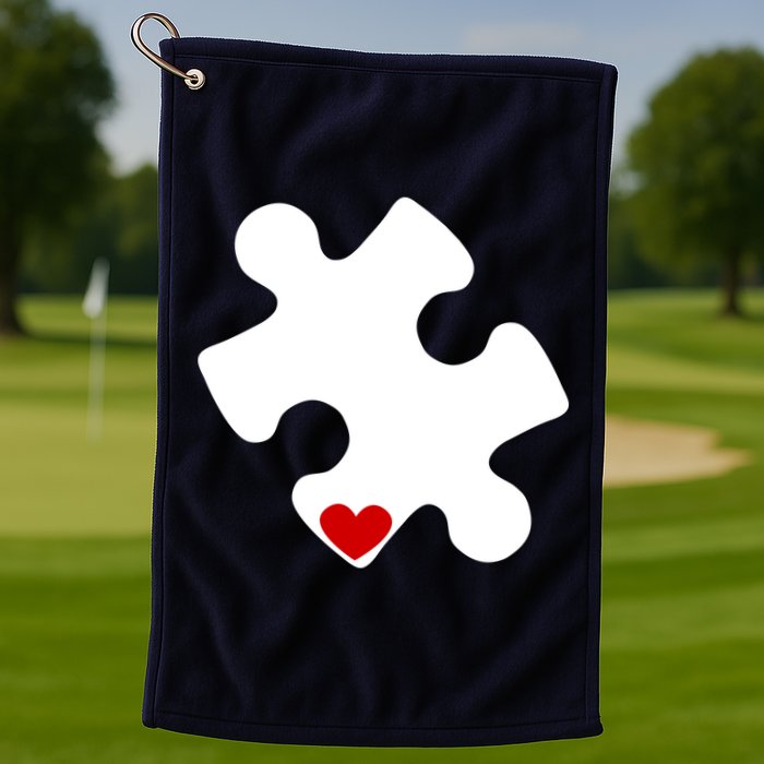 Autism Puzzle Heart Piece Golf Towel