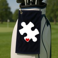 Autism Puzzle Heart Piece Golf Towel