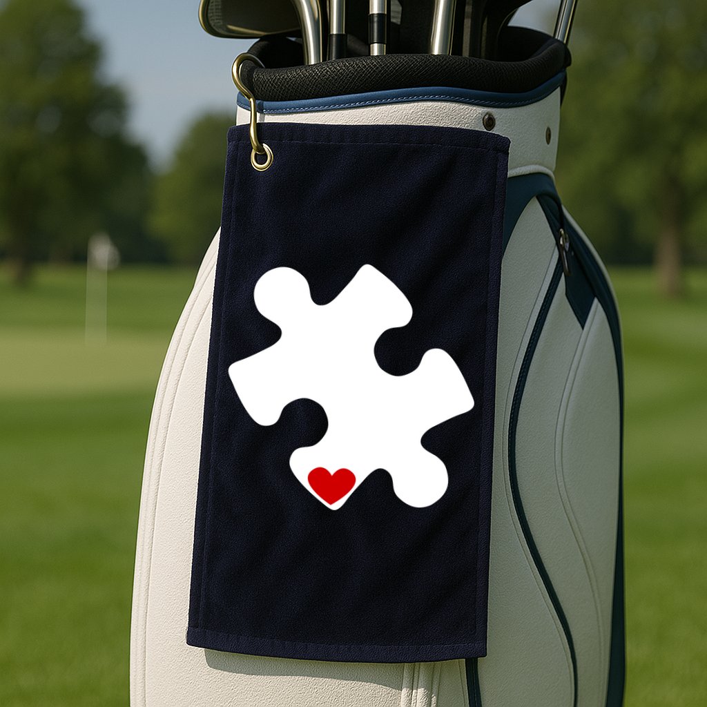 Autism Puzzle Heart Piece Golf Towel