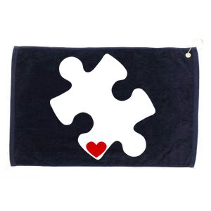 Autism Puzzle Heart Piece Grommeted Golf Towel