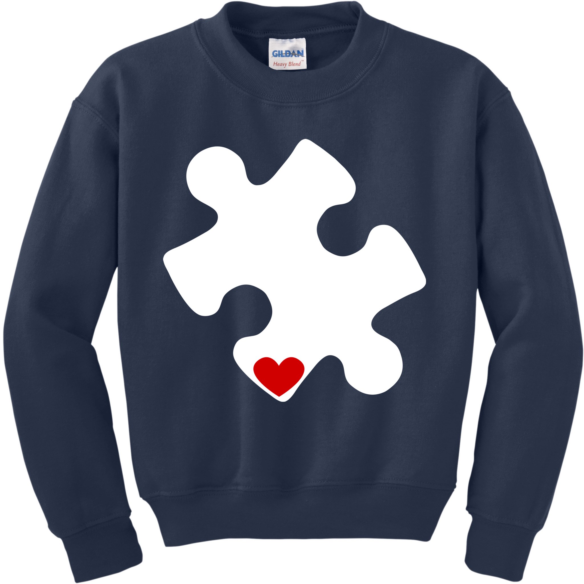 Autism Puzzle Heart Piece Kids Sweatshirt