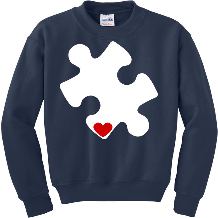 Autism Puzzle Heart Piece Kids Sweatshirt