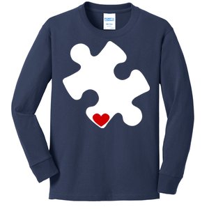 Autism Puzzle Heart Piece Kids Long Sleeve Shirt