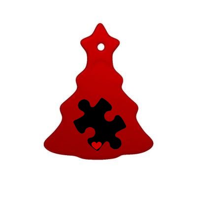 Autism Puzzle Heart Piece Ceramic Tree Ornament