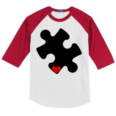 Autism Puzzle Heart Piece Kids Colorblock Raglan Jersey