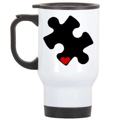 Autism Puzzle Heart Piece Stainless Steel Travel Mug