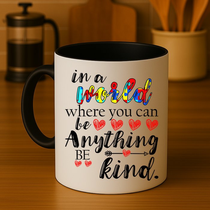 Autism Quote World Where You Can Be Anything Mug