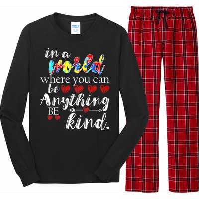 Autism Quote World Where You Can Be Anything Long Sleeve Pajama Set