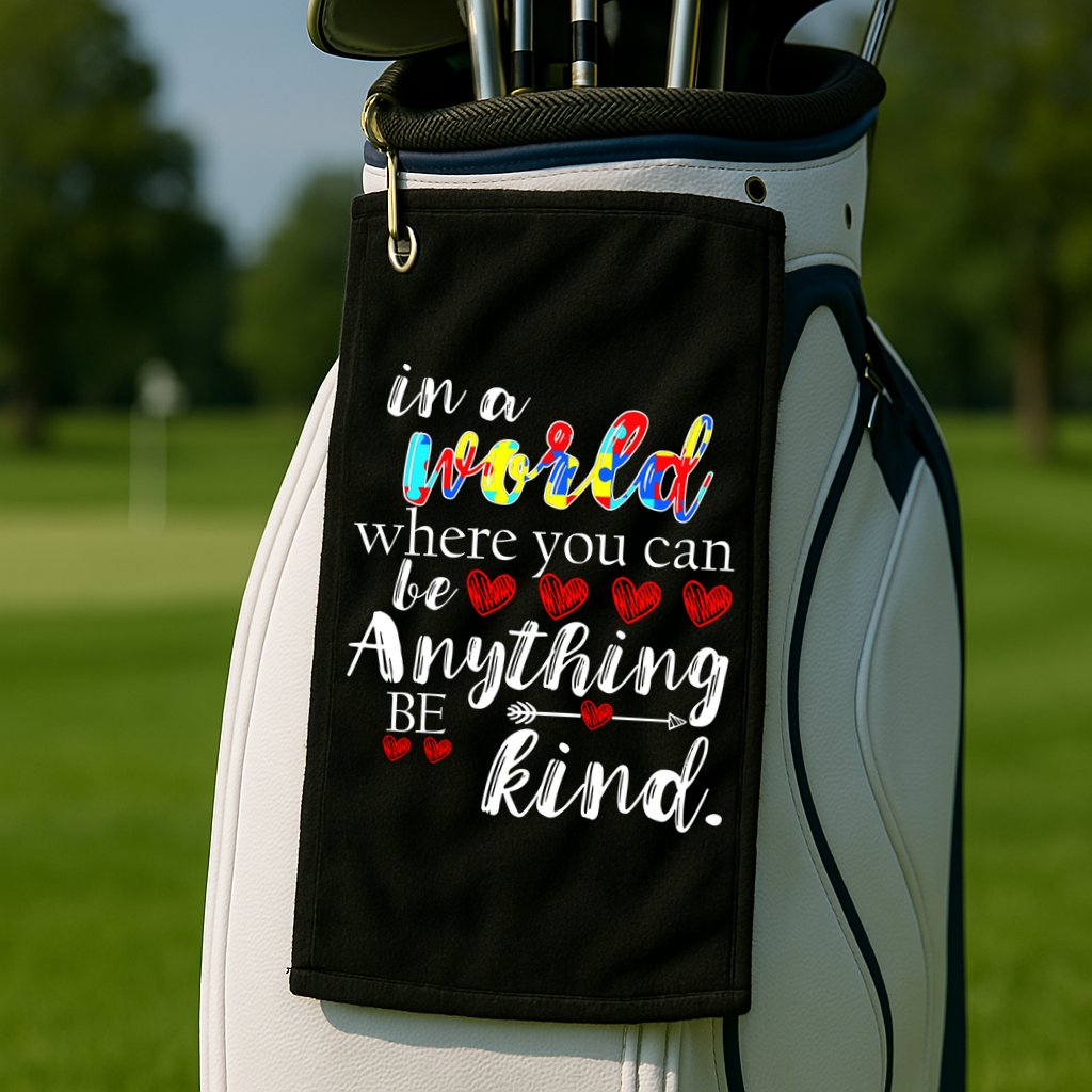 Autism Quote World Where You Can Be Anything Golf Towel