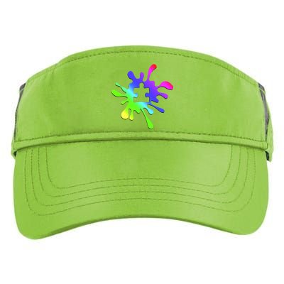 Autism Rainbow Puzzle Splatter  Adult Drive Performance Visor