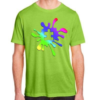 Autism Rainbow Puzzle Splatter  Adult ChromaSoft Performance T-Shirt