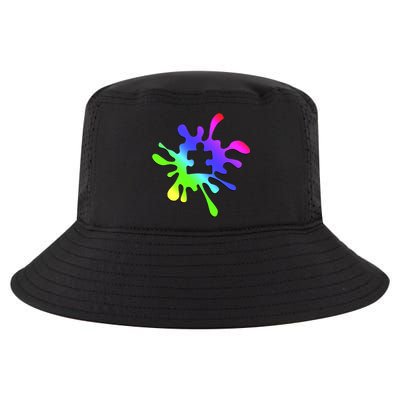 Autism Rainbow Puzzle Splatter  Cool Comfort Performance Bucket Hat