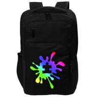 Autism Rainbow Puzzle Splatter  Impact Tech Backpack