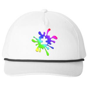 Autism Rainbow Puzzle Splatter  Snapback Five-Panel Rope Hat