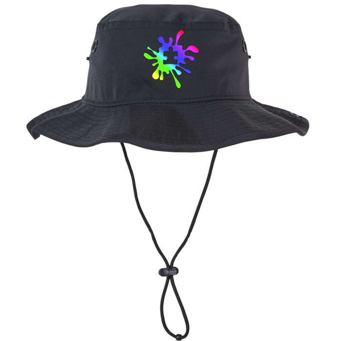 Autism Rainbow Puzzle Splatter  Bucket Hat