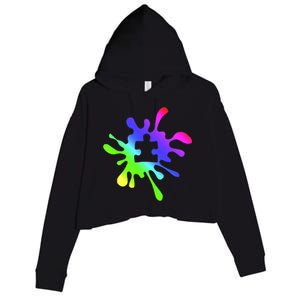 Autism Rainbow Puzzle Splatter  Crop Fleece Hoodie