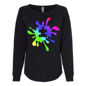 Autism Rainbow Puzzle Splatter  Womens California Wash Sweatshirt