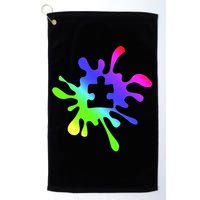 Autism Rainbow Puzzle Splatter  Golf Towel