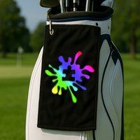 Autism Rainbow Puzzle Splatter  Golf Towel