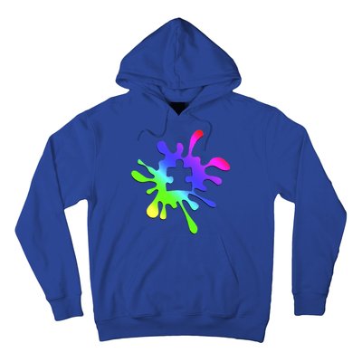 Autism Rainbow Puzzle Splatter  Hoodie