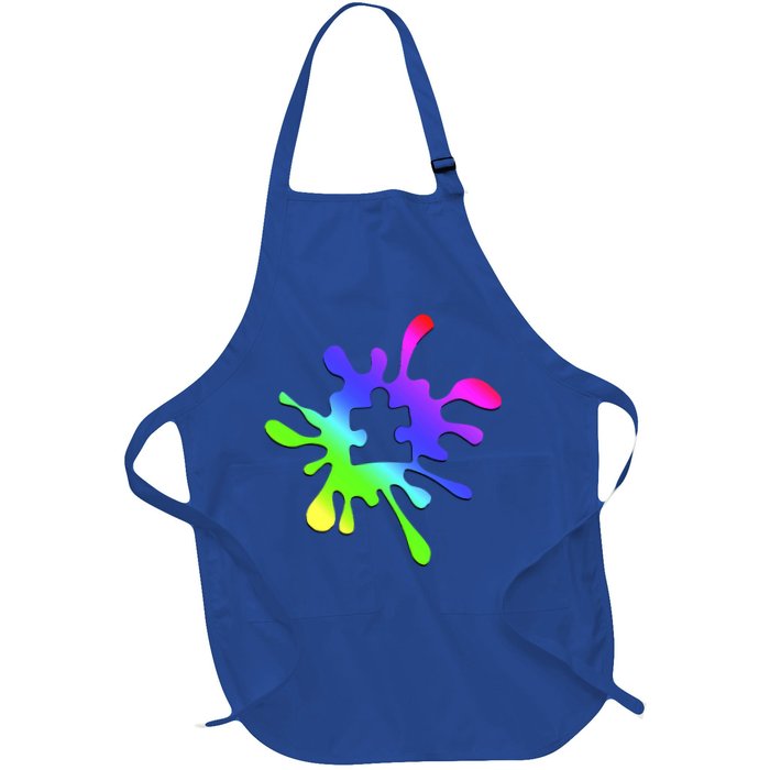 Autism Rainbow Puzzle Splatter  Apron