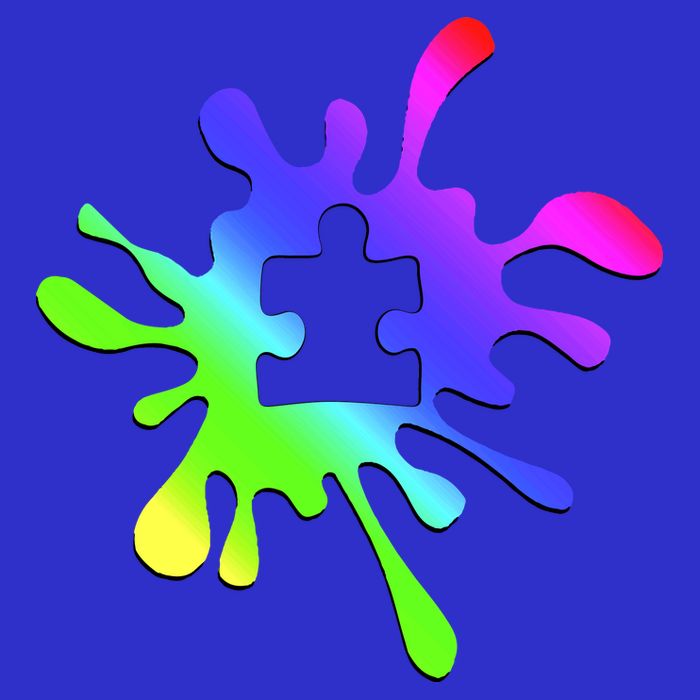 Autism Rainbow Puzzle Splatter  Apron