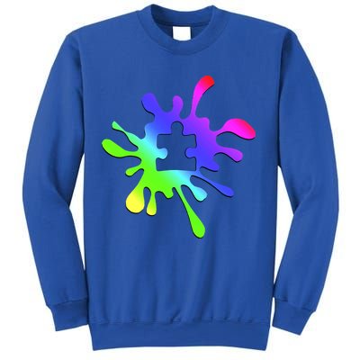 Autism Rainbow Puzzle Splatter  Sweatshirt