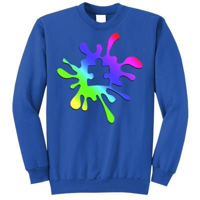 Autism Rainbow Puzzle Splatter  Sweatshirt