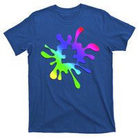 Autism Rainbow Puzzle Splatter  T-Shirt