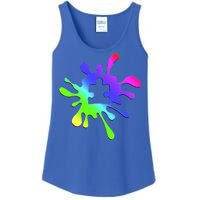 Autism Rainbow Puzzle Splatter  Ladies Essential Tank