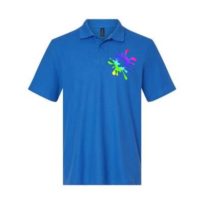 Autism Rainbow Puzzle Splatter  Softstyle Adult Sport Polo