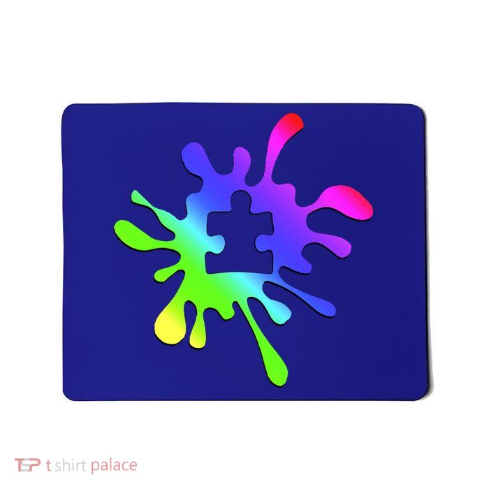 Autism Rainbow Puzzle Splatter  Mousepad