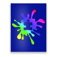 Autism Rainbow Puzzle Splatter  Poster