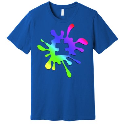 Autism Rainbow Puzzle Splatter  Premium T-Shirt