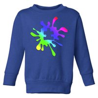 Autism Rainbow Puzzle Splatter  Toddler Sweatshirt