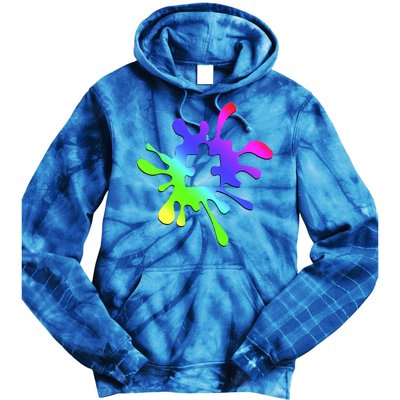 Autism Rainbow Puzzle Splatter  Tie Dye Hoodie