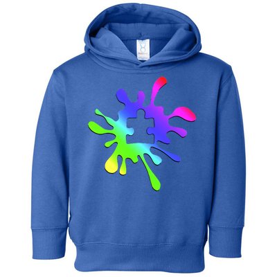 Autism Rainbow Puzzle Splatter  Toddler Hoodie