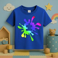 Autism Rainbow Puzzle Splatter  Toddler T-Shirt